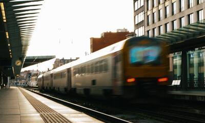 Trein die vertrekt