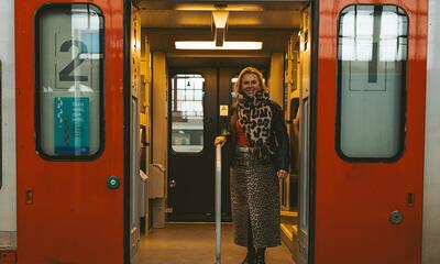 Dorien in de trein