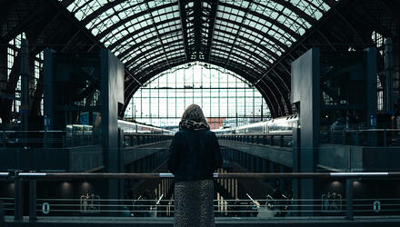 Dorien in treinstation